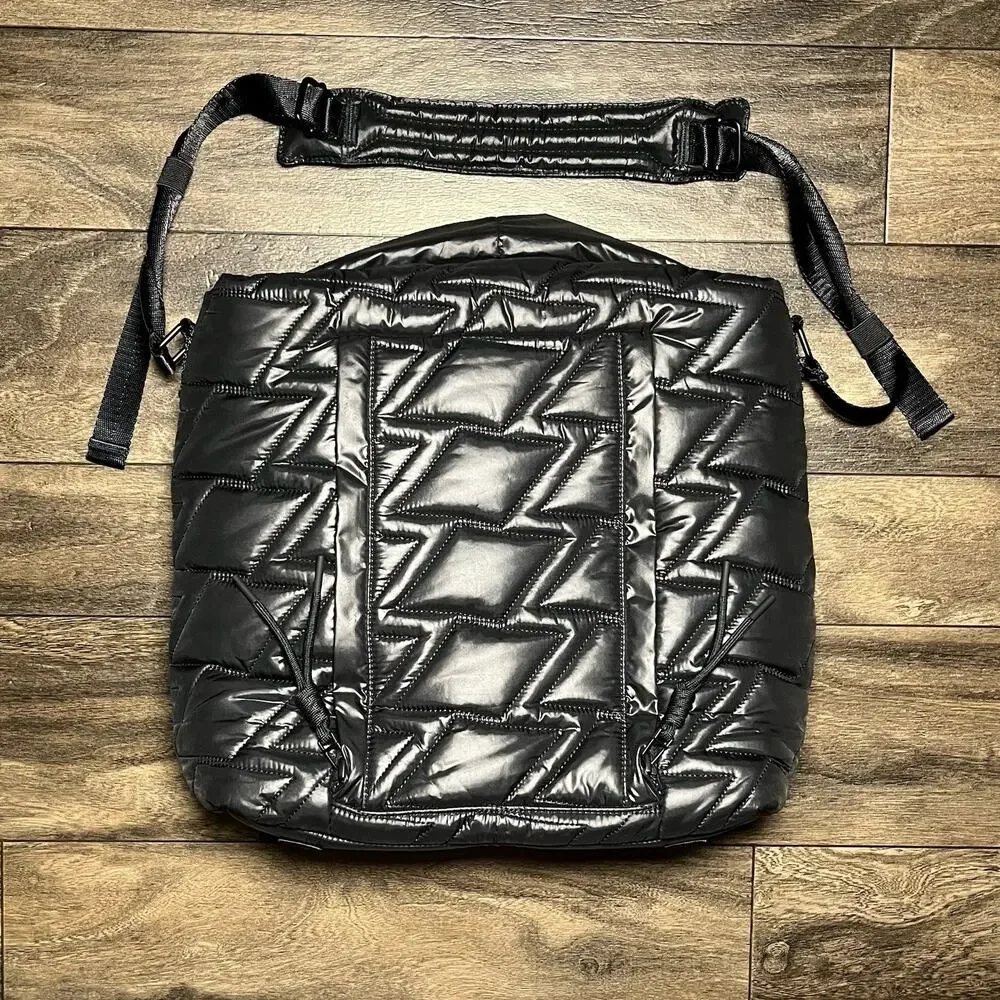 Gymshark Quilted Yoga Tote Bag Black 18L Adjustable Strap EUC